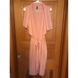 Windsor blush pink vest coat jacket belted